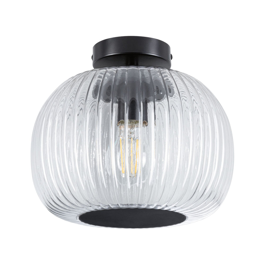 Paulmann LED Deckenleuchte Ruya IP44 E27   230V max. 60W dimmbar Glas#Schwarz matt