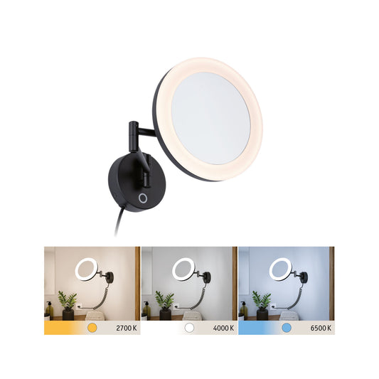 Paulmann LED Kosmetikspiegel Masua IP44  White Switch 55lm 230V 4W  Schwarz matt