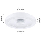 Paulmann LED Deckenleuchte Volea IP44  3000K 470lm / 1650lm 230V 3,5W / 13W dimmbar Weiß#Silber