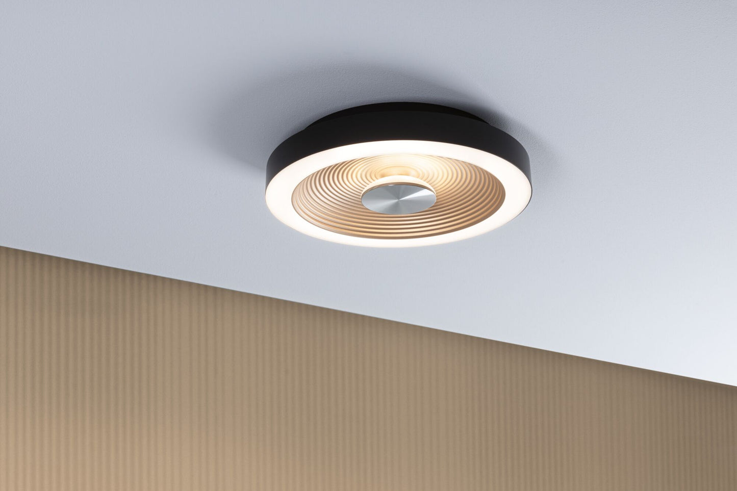 Paulmann LED Deckenleuchte Volea IP44  3000K 470lm / 1650lm 230V 3,5W / 13W dimmbar Schwarz#Gold