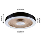 Paulmann LED Deckenleuchte Volea IP44  3000K 470lm / 1650lm 230V 3,5W / 13W dimmbar Schwarz#Gold