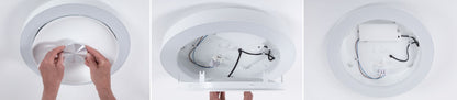 Paulmann LED Deckenleuchte Volea IP44  3000K 500lm / 2400lm 230V 4W / 18,5W dimmbar Weiß#Silber