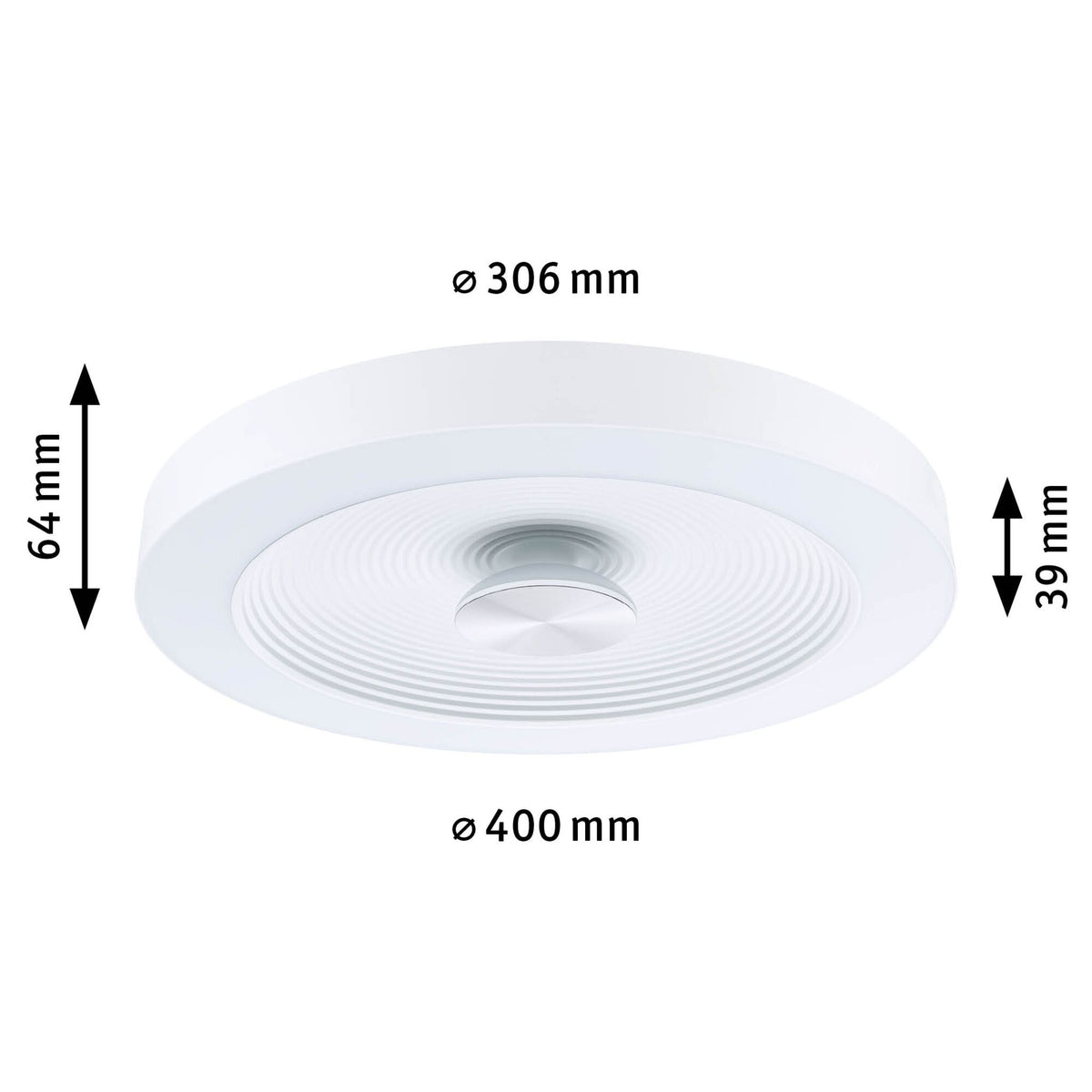 Paulmann LED Deckenleuchte Volea IP44  3000K 500lm / 2400lm 230V 4W / 18,5W dimmbar Weiß#Silber