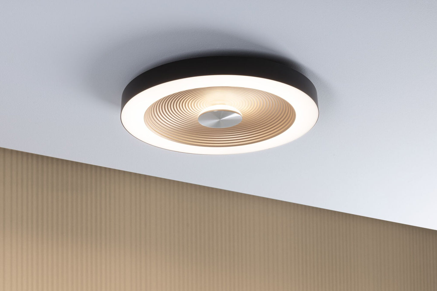 Paulmann LED Deckenleuchte Volea IP44  3000K 500lm / 2400lm 230V 4W / 18,5W dimmbar Schwarz#Gold