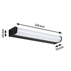 Paulmann LED Wandleuchte Arneb IP44  3000K 700lm 230V 9W  Schwarz