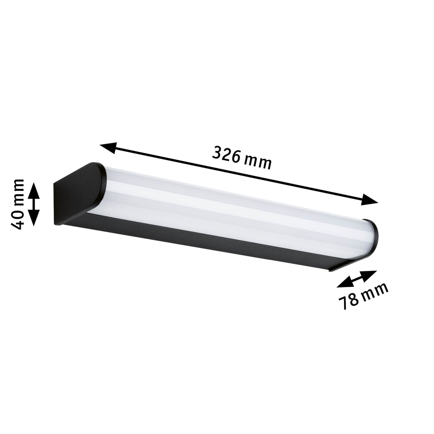 Paulmann LED Wandleuchte Arneb IP44  3000K 700lm 230V 9W  Schwarz