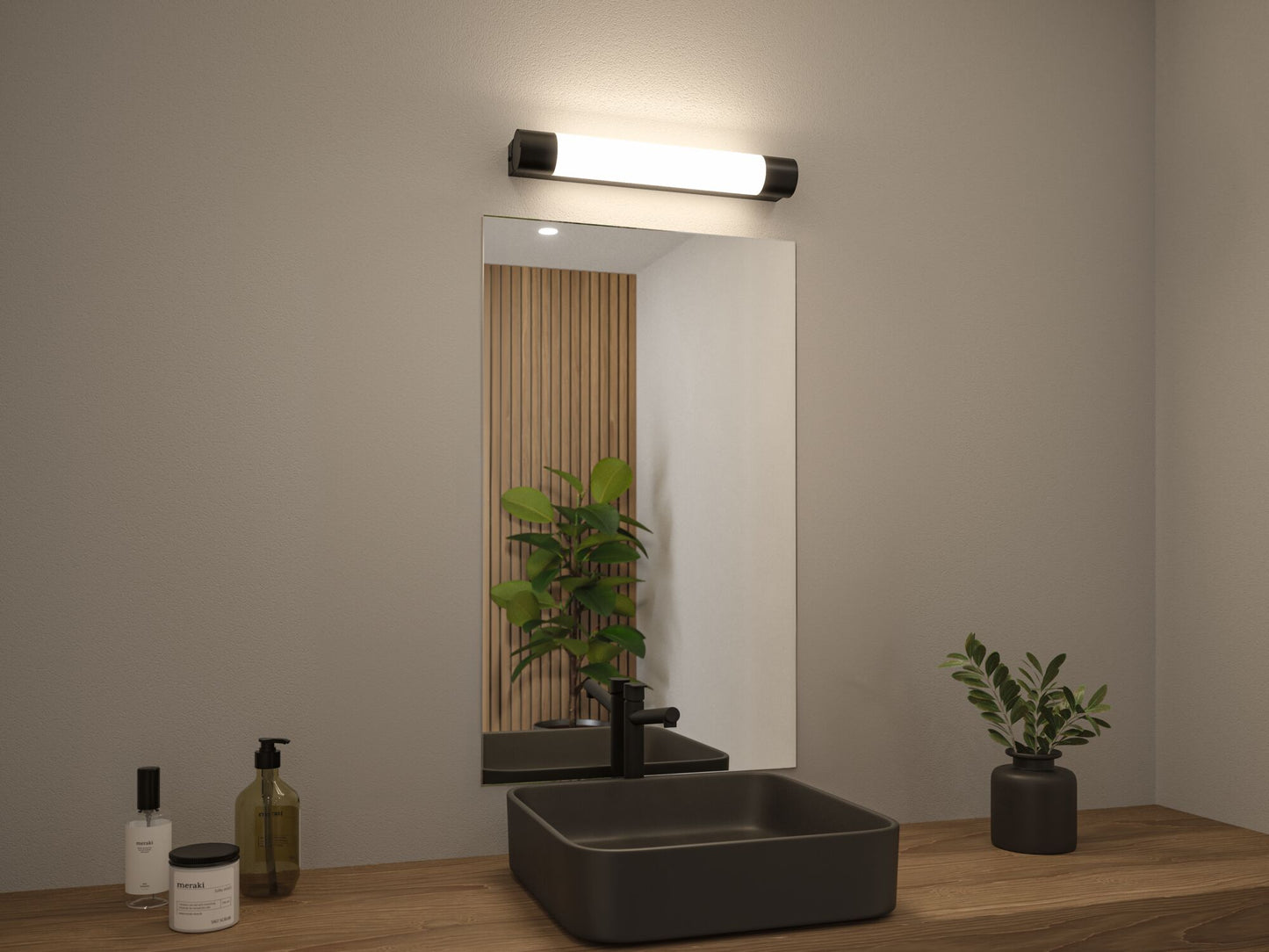 Paulmann LED Spiegelleuchte Orgon IP44  3000K 600lm 230V 7,5W  Schwarz