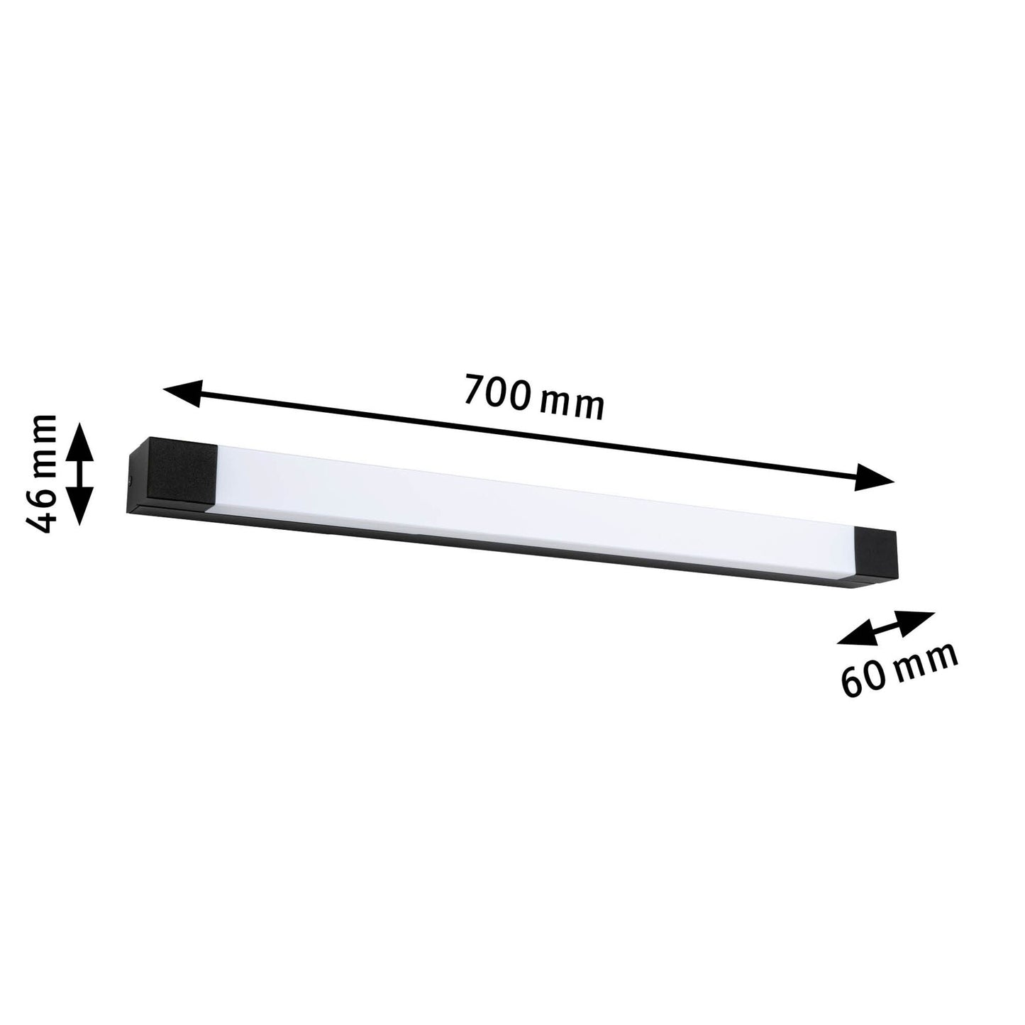 Paulmann LED Spiegelleuchte Quasar IP44  3000K 900lm 230V 11,2W  Schwarz
