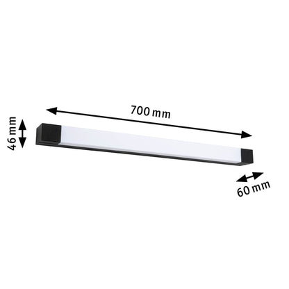 Paulmann LED Spiegelleuchte Quasar IP44  3000K 900lm 230V 11,2W  Schwarz