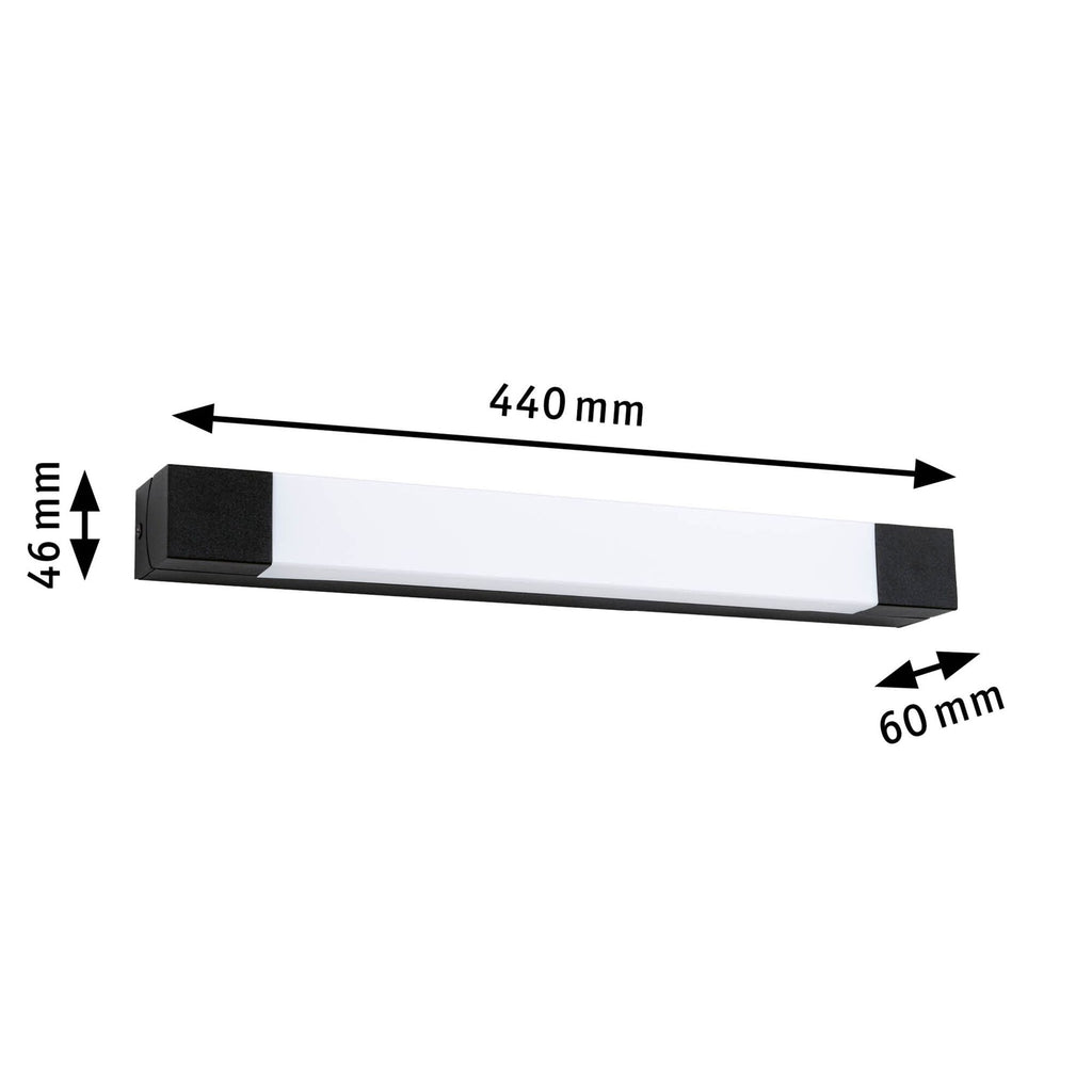 Paulmann LED Spiegelleuchte Quasar IP44  3000K 600lm 230V 7,5W  Schwarz