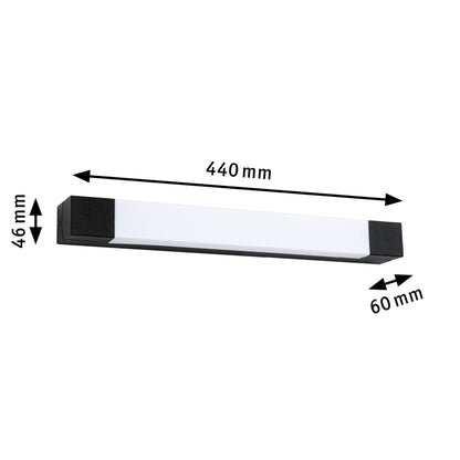 Paulmann LED Spiegelleuchte Quasar IP44  3000K 600lm 230V 7,5W  Schwarz