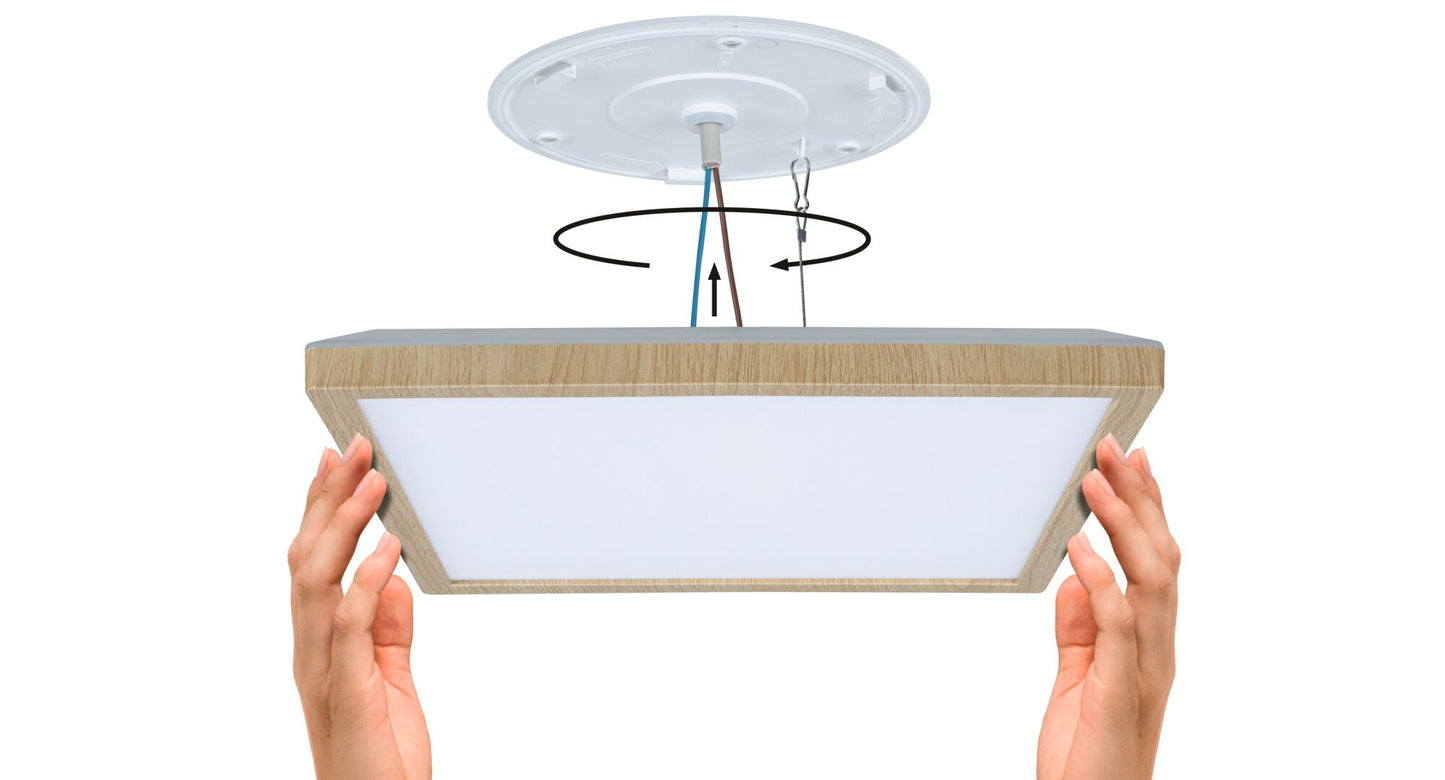 Paulmann LED Panel Atria Shine IP44 eckig 298x298mm  15,7W 2100lm White Switch Holzoptik