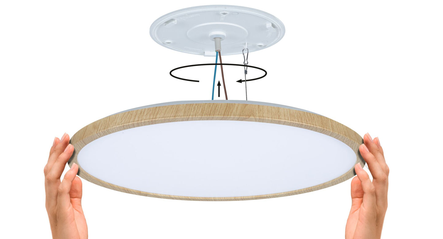 Paulmann LED Panel Atria Shine IP44 rund 398mm  20,8W 2800lm White Switch Holzoptik
