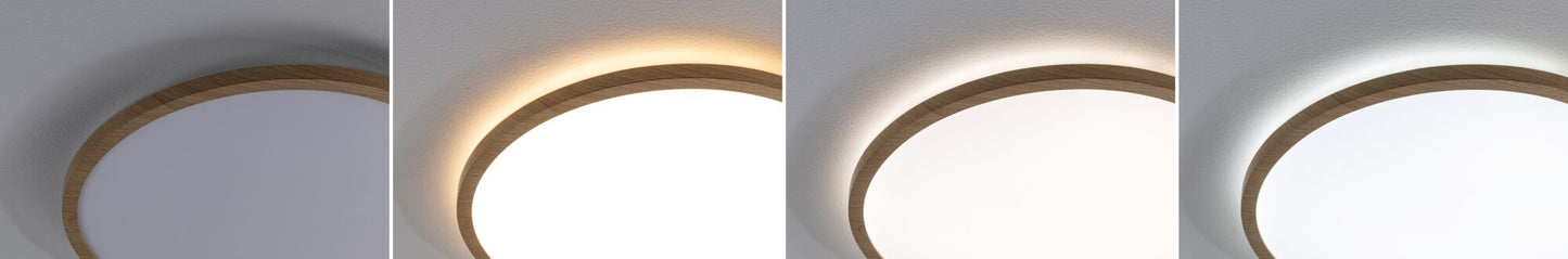 Paulmann LED Panel Atria Shine IP44 rund 398mm  20,8W 2800lm White Switch Holzoptik