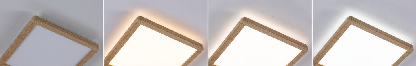 Paulmann LED Panel Atria Shine IP44 eckig 190x190mm  8W 1160lm 3000 - 6500K Holzoptik