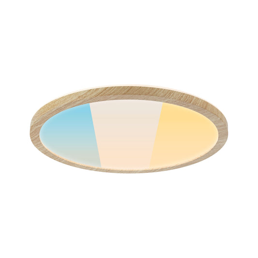 Paulmann LED Panel Atria Shine IP44 rund 298mm  14,8W 2250lm 3000 - 6500K Holzoptik