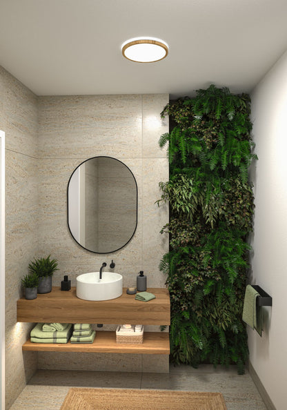 Paulmann LED Panel Atria Shine IP44 rund 298mm  14,8W 2250lm 3000 - 6500K Holzoptik