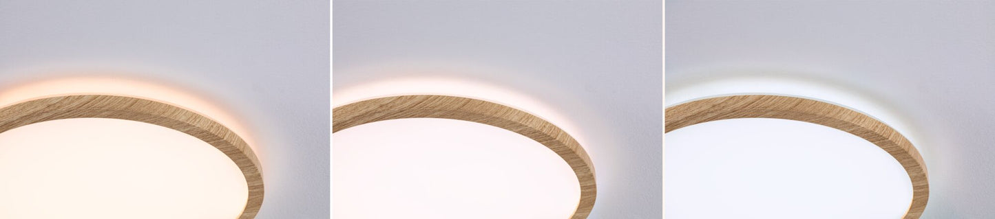 Paulmann LED Panel Atria Shine IP44 rund 298mm  14,8W 2250lm 3000 - 6500K Holzoptik