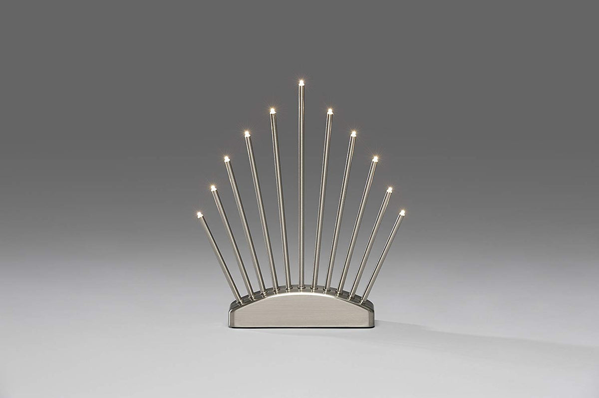 LED Metallleuchter gebürstet 11 flg.warmweiß 3537-900