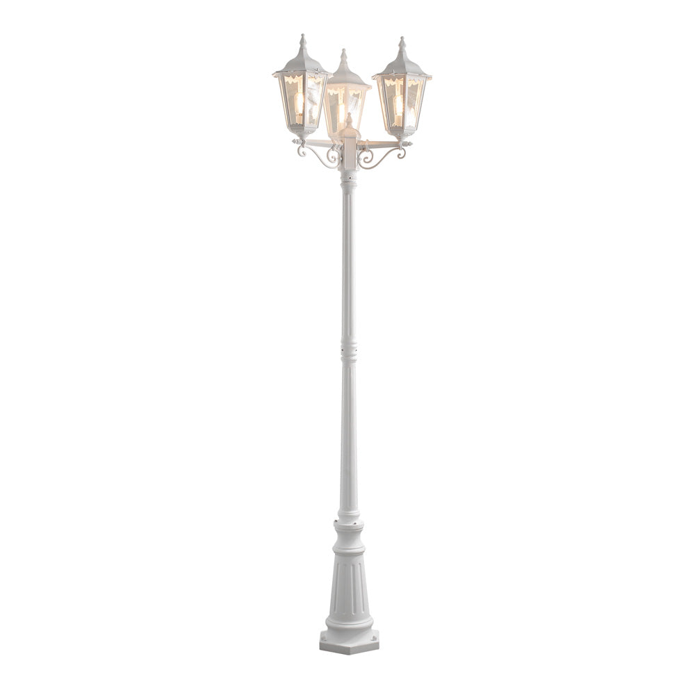 Konstsmide Stehleuchte Firenze, weiss matt, 3. flg. , klares Glas