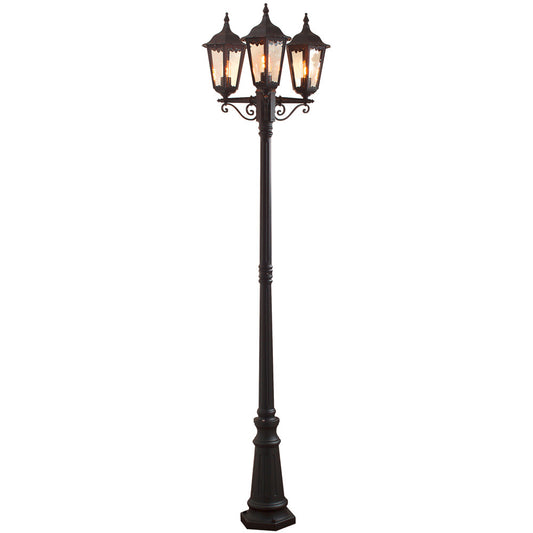Konstsmide Stehleuchte Fireneze, matt schwarz, 3 flg., klares Glas