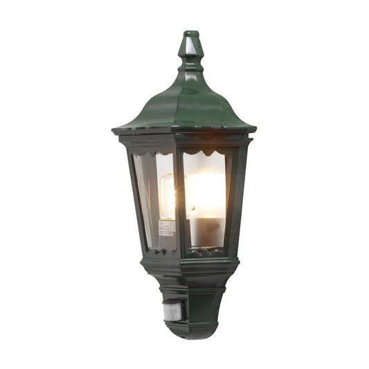 Konstsmide Wandleuchte Firenze, grün, klares Glas, mit Bewegungsmelde