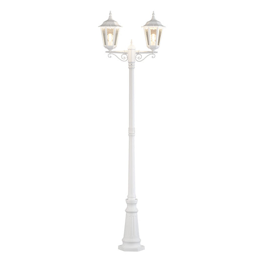 Konstsmide Stehleuchte Firenze, weiss matt, 2.flg., klares Glas