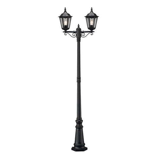 Konstsmide Stehleuchte Firenze, matt schwarz, 2.flg., klares Glas