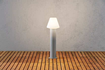 Konstsmide Wegeleuchte Barletta grau, opalfarbenes Acrylglas