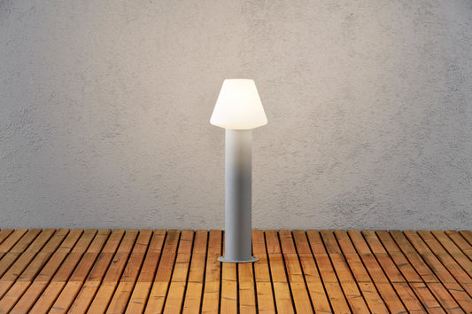 Konstsmide Wegeleuchte Barletta grau, opalfarbenes Acrylglas