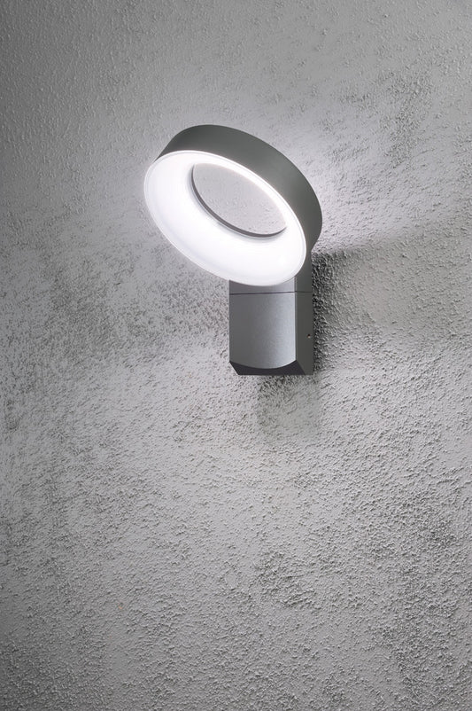 Konstsmide LED Wandleuchte Asti anthrazit, opalfarbenes Acrylglas