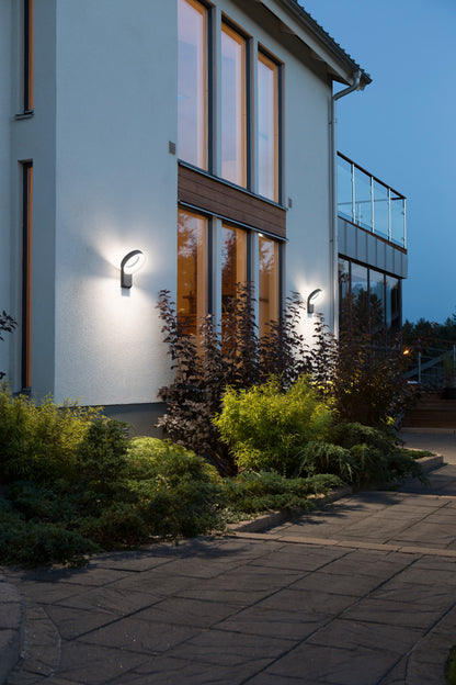 Konstsmide LED Wandleuchte Asti anthrazit, opalfarbenes Acrylglas