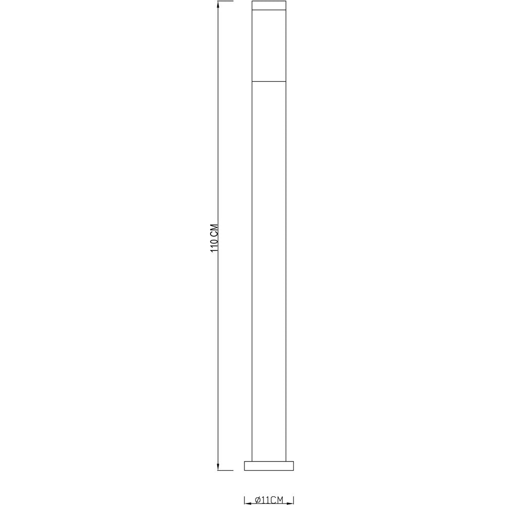 Stehleuchte Nova silberfarben Edelstahl 110cm E27 Outdoor Gartenleuchte