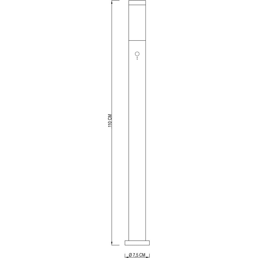 Stehleuchte Nova mit Bewegungsmelder silberfarben Edelstahl 110cm E27 Outdoor Gartenleuchte