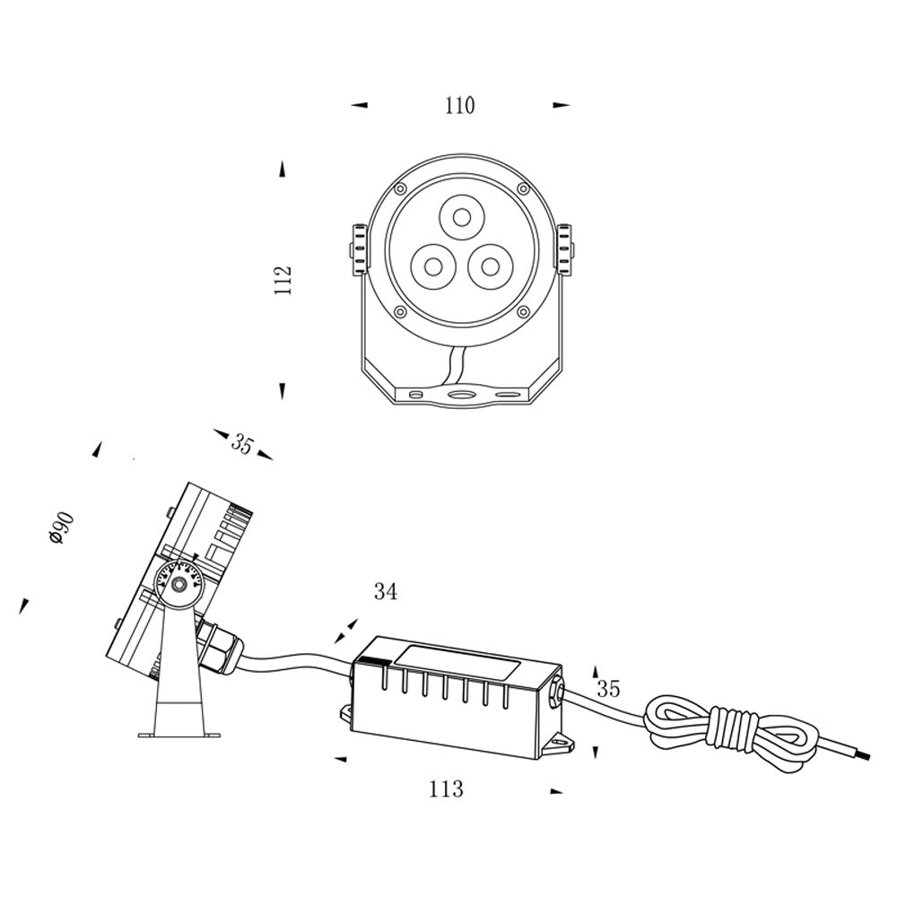 Deko-Light Power Spot 5W anthrazit