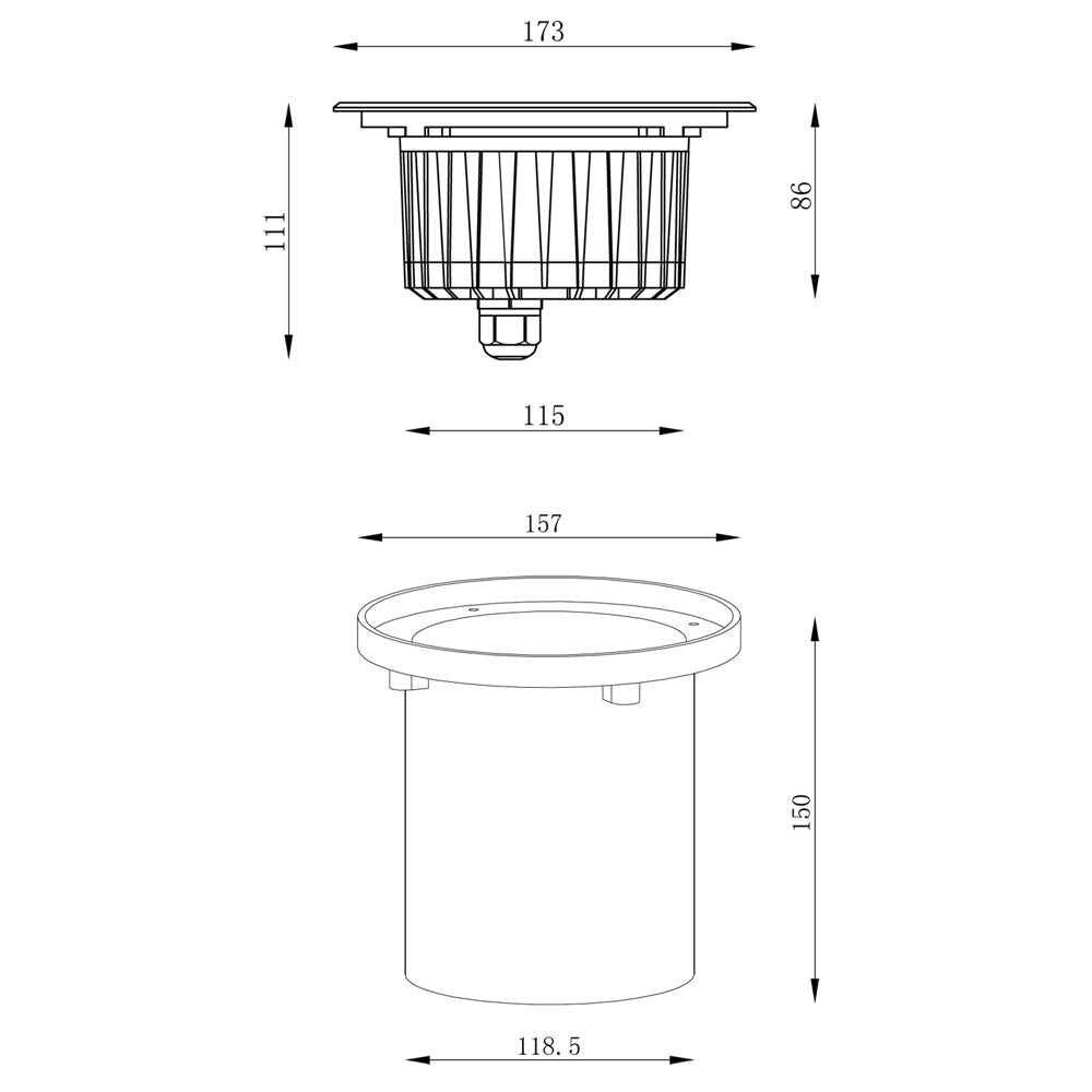 Deko-Light Bodeneinbauleuchte 11,9W silberfarben