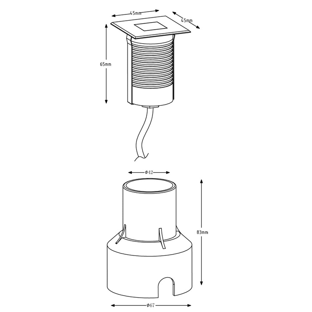 Deko-Light Basic Square I WW 0,55 W silberfarben