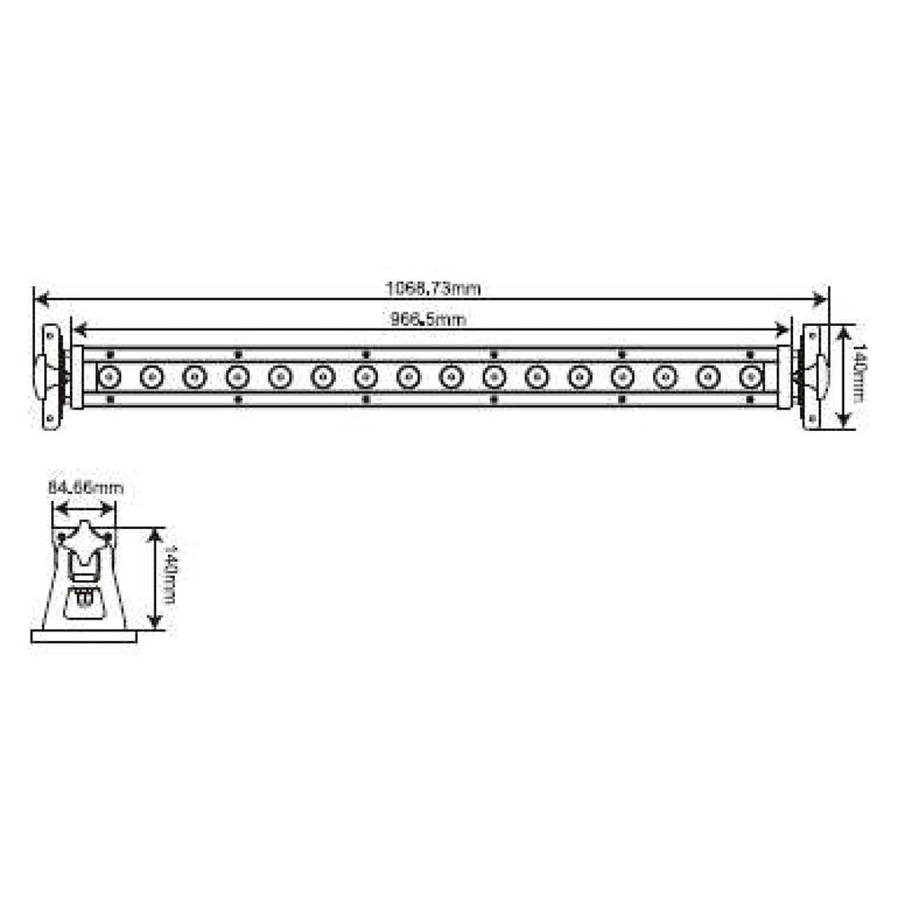 Iridium LED Street Bar MK II 16x8W RGBW 4in1 IP65 30° 128W schwarz