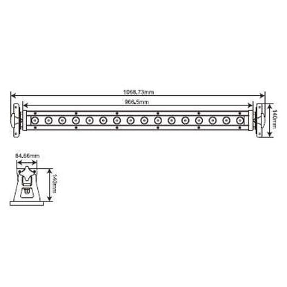 Iridium LED Street Bar MK II 16x8W RGBW 4in1 IP65 30° 128W schwarz