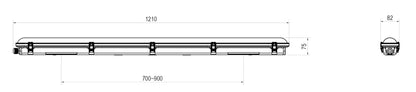 Deko-Light Tri Proof Basic, 36 W, DALI, 4000 K, Hellgrau