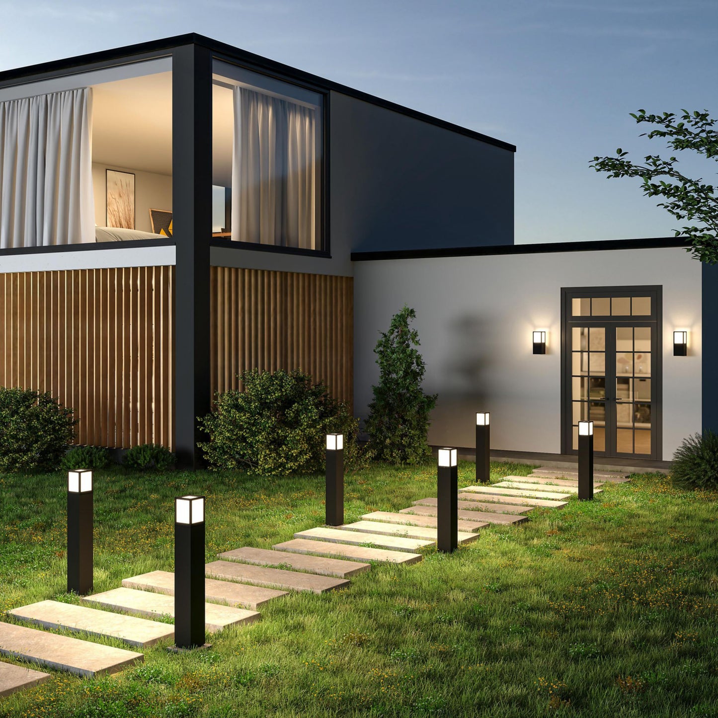 Deko-Light Facado 2 Square opal 650mm, 1x max 20 W, E27, Dunkelgrau