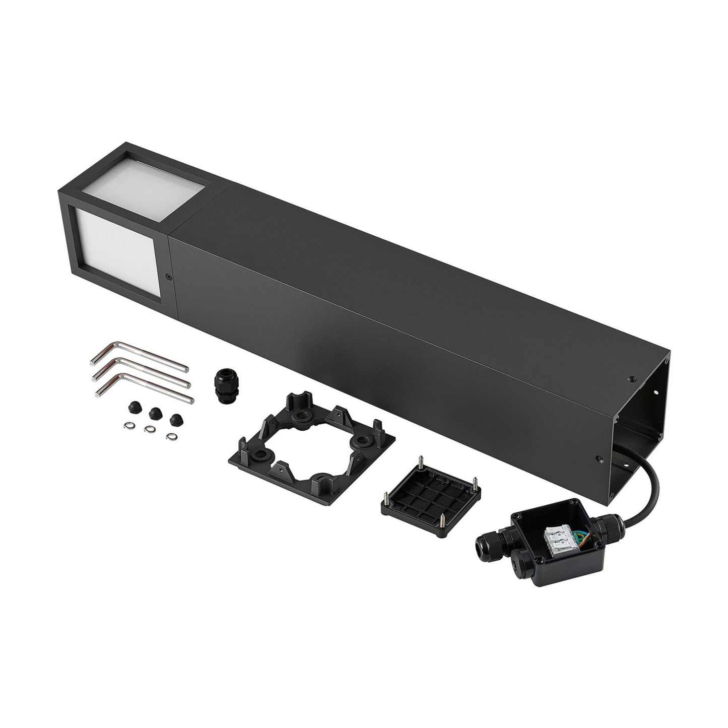 Deko-Light Facado 2 Square opal 650mm, 1x max 20 W, E27, Dunkelgrau