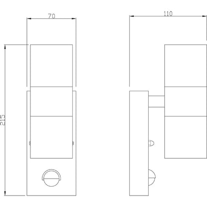 Deko-Light Wandleuchte Zilly Up & Down GU10 35W Silber