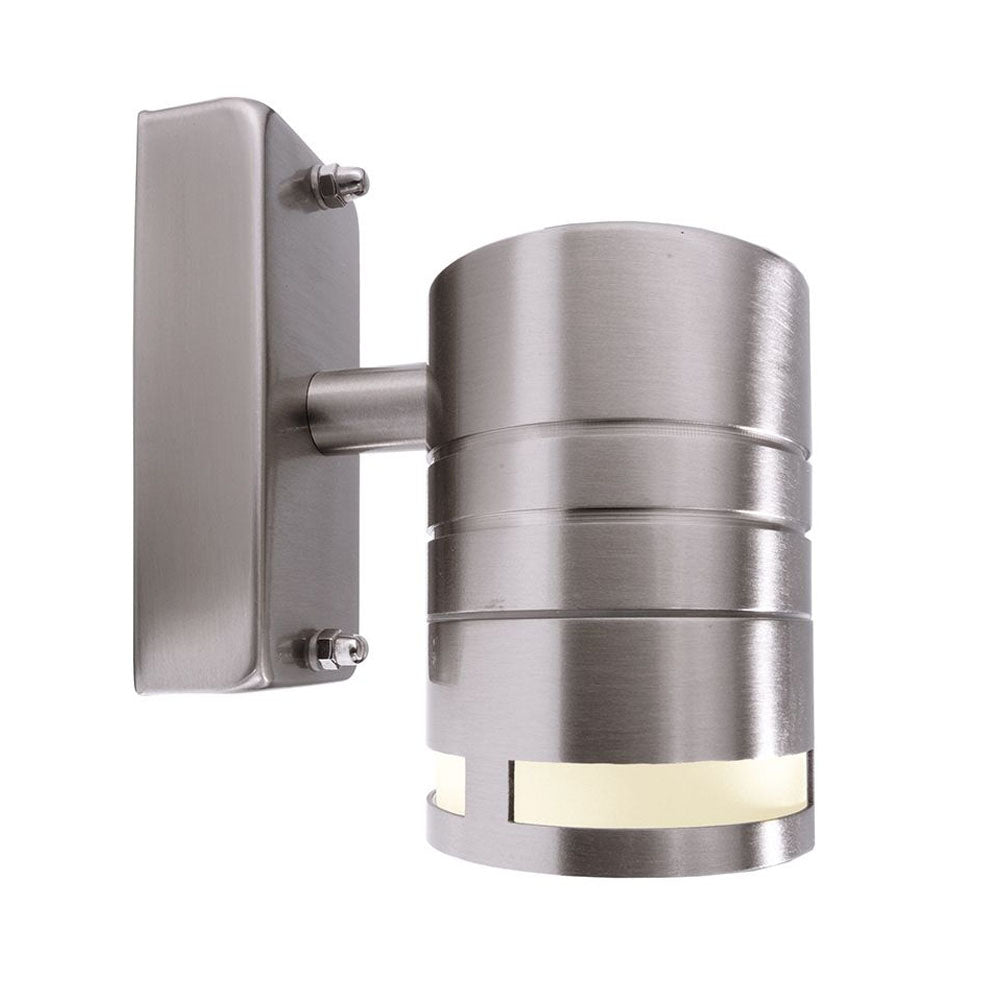 Wandleuchte Zilly II Down silberfarben Edelstahl 12,5cm GU10 Outdoor Außenleuchte IP44