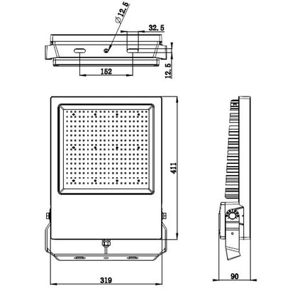 Deko-Light Strahler, Scheinwerfer, Flächenstrahler, Flutlichtstrahler Atik 150W 3000K 17500lm Schwarz