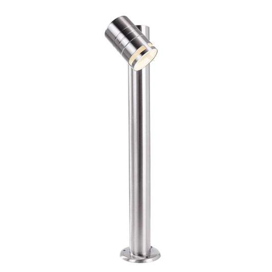Stehleuchte Zilly II silberfarben Edelstahl 50cm GU10 Kopf schwenkbar Outdoor Gartenleuchte IP44