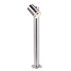 Stehleuchte Zilly II silberfarben Edelstahl 50cm GU10 Kopf schwenkbar Outdoor Gartenleuchte IP44