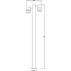 Stehleuchte Zilly II silberfarben Edelstahl 100cm GU10  2x Kopf schwenkbar Outdoor Gartenleuchte IP44