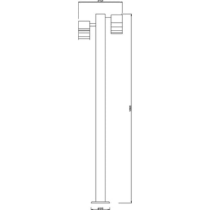 Stehleuchte Zilly II silberfarben Edelstahl 100cm GU10  2x Kopf schwenkbar Outdoor Gartenleuchte IP44