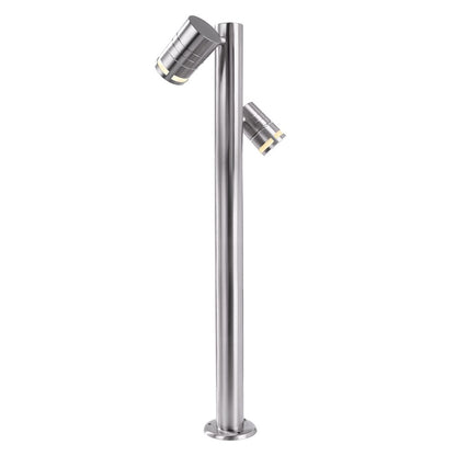 Stehleuchte Zilly II silberfarben Edelstahl 100cm GU10  2x Kopf schwenkbar Outdoor Gartenleuchte IP44